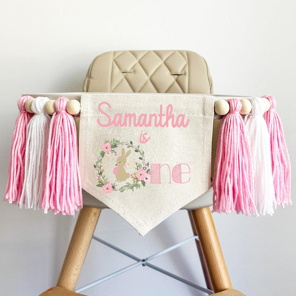 Easter 1st Birthday Party Decorations | Some Bunny is One High Chair Banner | Personalized First Birthday Banner