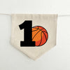 Basketball Birthday Banner | Personalized Highchair Decoration | Sports First Birthday Party Sign | Cake Smash Prop