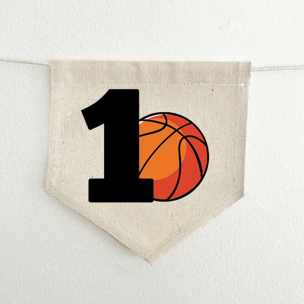 Basketball Birthday Banner | Personalized Highchair Decoration | Sports First Birthday Party Sign | Cake Smash Prop