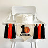 Basketball Birthday Banner | Personalized Highchair Decoration | Sports First Birthday Party Sign | Cake Smash Prop