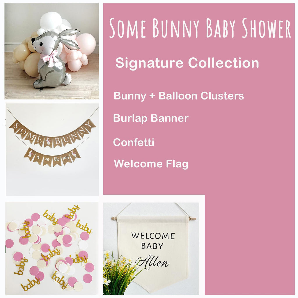 Bunny Baby Shower | Some Bunny Is On The Way Bundle | Easter Baby Announcement | Little Girl Baby Shower