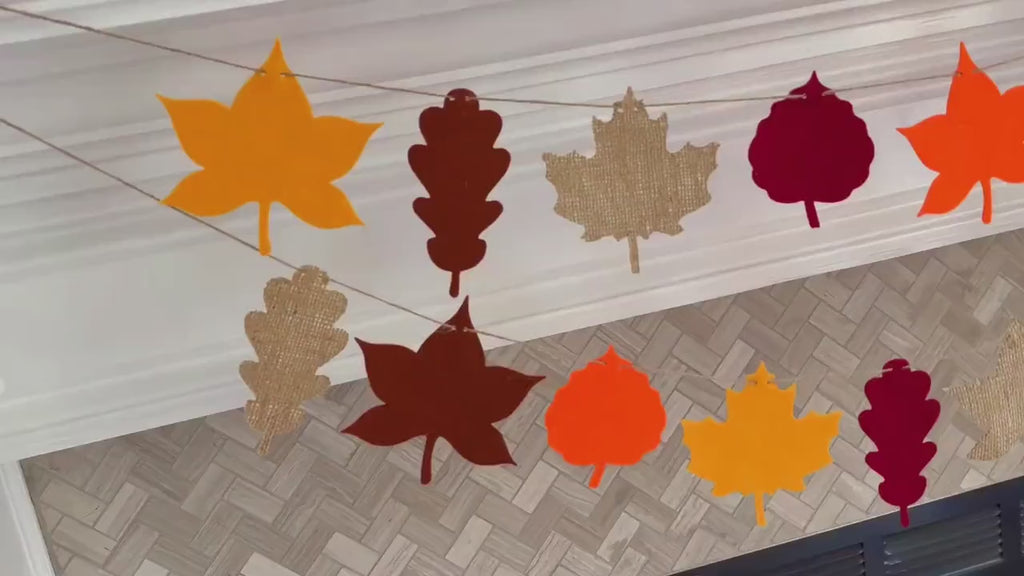 Fall Leaves Banner, Felt & Burlap Leaves Banner, Changing Leaves Decorations, Fall Autumn or Thanksgiving Decor, Thanksgiving Banner, COL508