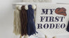 Western 1st Birthday Party Decorations | My First Rodeo Highchair Tassel Banner in Blue