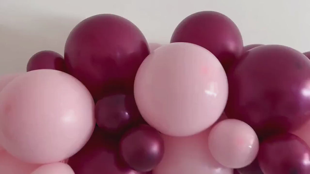 Burgundy and Pink Balloon Garland, Anniversary Party Decor, Burgundy & Pink Balloons, Balloon Party Kit
