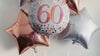 60th Birthday Balloons, Happy 60th Birthday Balloon, Birthday Party Decor, Milestone Birthday Decorations, Rose Gold, Silver Party Decor