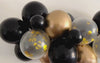 Black, Gold, Confetti Party Decor, Black & Gold Balloon Garland, Balloon Party Kit, Party Decorations, Golden Balloon Backdrop