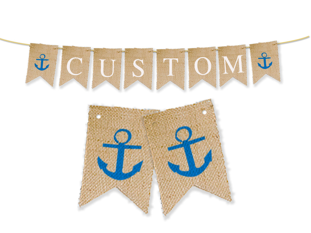 Custom Nautical Decor, Personalized Anchor Banner – Swanky Party Box