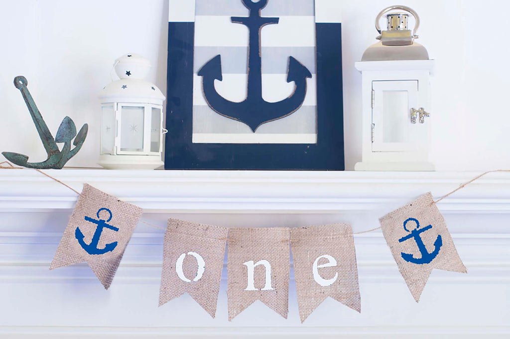 1st Birthday Decor, Nautical One Banner – Swanky Party Box