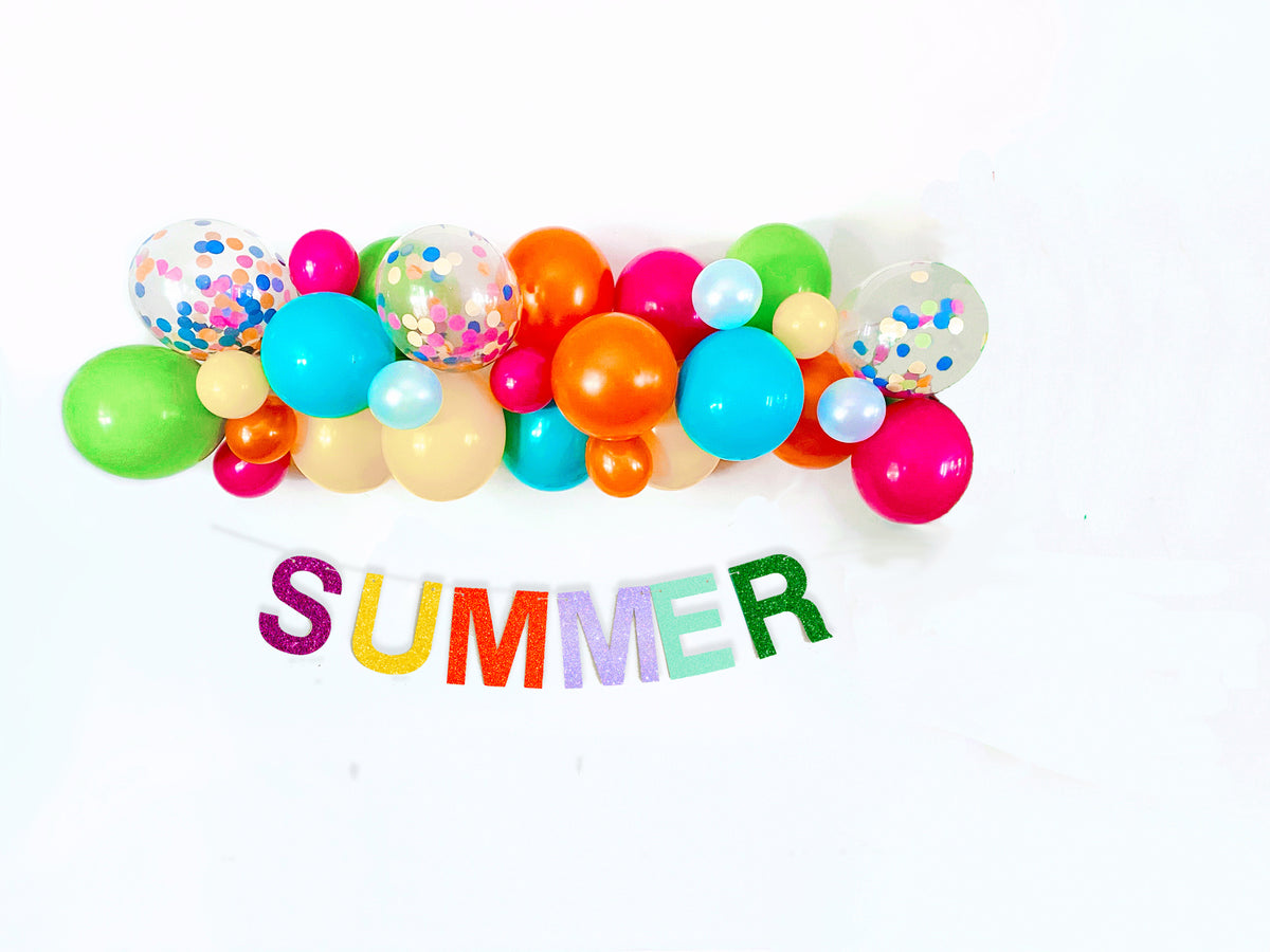 Summer Party Decorations | Rainbow Summer Banner | Summer Balloon ...