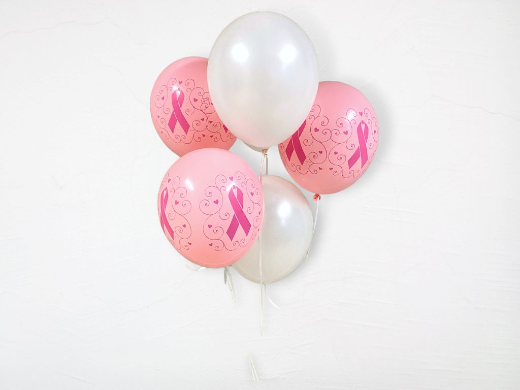 Breast Cancer Awareness Balloon Bouquet Pink Ribbon Balloon Breast