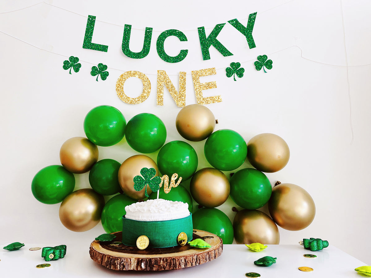 St Patricks Day 1st Birthday Decorations Lucky One Clover Foil