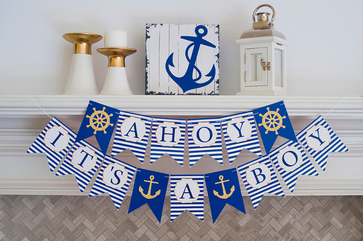 Welcome Baby Shower Sign Ahoy It's A Boy Nautical Baby Shower - Baby Shower  Ideas 4U Its A Boy Decorations, image size:1200x797