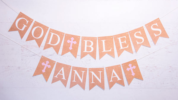 God Bless Blue Card Stock Banner  Baptism or Confirmation Decorations –  Swanky Party Box