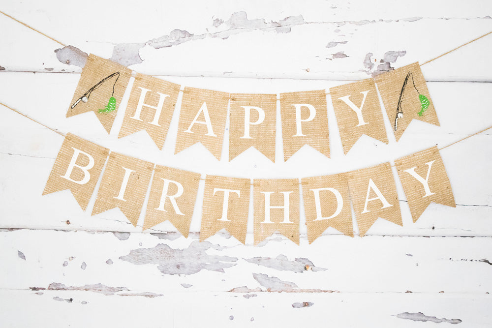 Happy Birthday Banner | Fishing Party Decorations