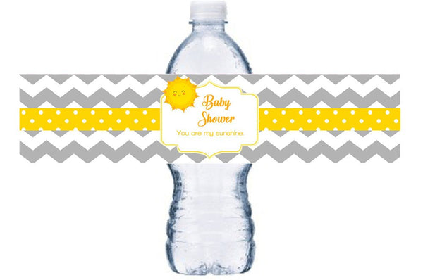 You Are My Sunshine Baby Shower Waterproof Water Bottle Label, Sunshine Bottle Wrap, Sun Waterproof Adhesive Sticker, BL001