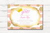 Pink Gold Royal Baby Shower Invitation, It's A Girl Baby Shower Invite, C004