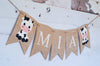 Baby Cow Name Banner, Farm Party Decor, Farm Baby Shower Banner, Farm Banner, Customized Name Banner, Farm Cow Decoration, B406