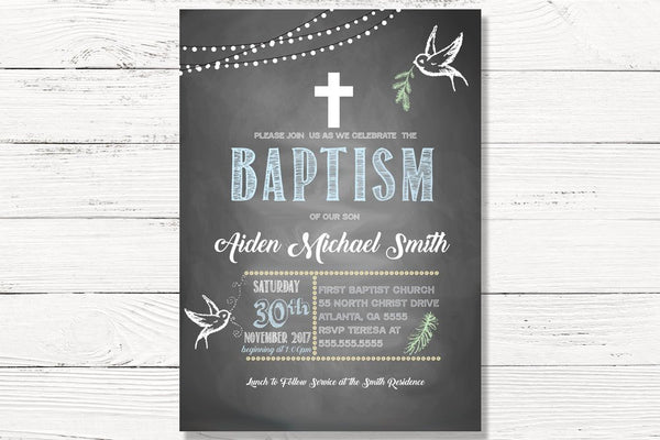 Digital Baptism Invitation, First Holy Communion Invite, Christening Religious Card, C021