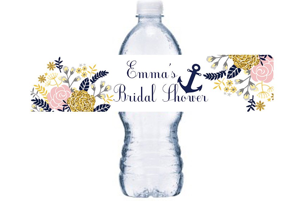 Nautical Theme Bridal Shower, Nautical Bridal Shower Bottle Labels, Personalized Bridal Shower Bottle Labels, Maritime Bottle Label, BL011