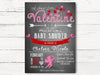 Valentine's Baby Shower Invitation, Cupid Baby Shower Invitations, Valentine's Baby Shower Party Cards, Baby Shower Invitations, C036