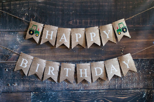 Tractor Happy Birthday Banner, Barn Theme Happy Birthday Banner, Farm Party Banner, Farm Animal Happy Birthday Banner, B383
