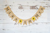 Sunflower Bridal Decoration, Rustic Summer Miss to Mrs Banner, Floral Engagement Banner, Wedding Photo Prop, B560