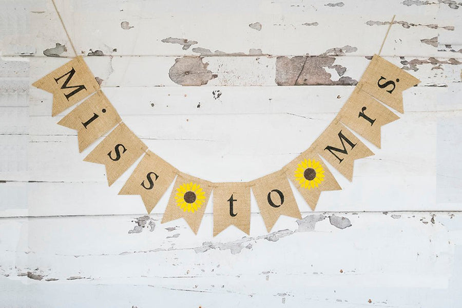 Sunflower Bridal Shower Decor, Miss to Mrs Sunflower Banner – Swanky Party Box sunflower-bridal-shower-decor-miss-to-mrs-sunflower-banner-swanky-party-box
