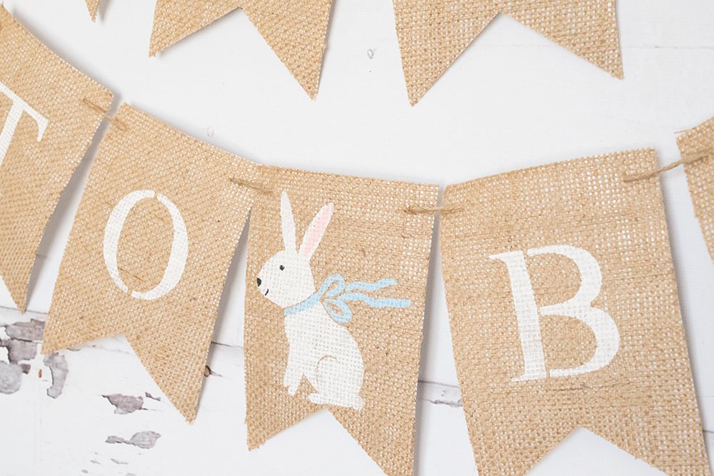 Bunny Baby Shower Decor, Easter Baby Shower Banner, Mama to Be Garland, Mom to be Sign, Parents To Be, Mommy To Be, Burlap Banner, B584