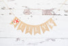 Woodland Party Decor, Custom Bunny Banner, Woodland Baby Shower Decoration, Woodland Nursery Decor,  Toadstool Decor, B573