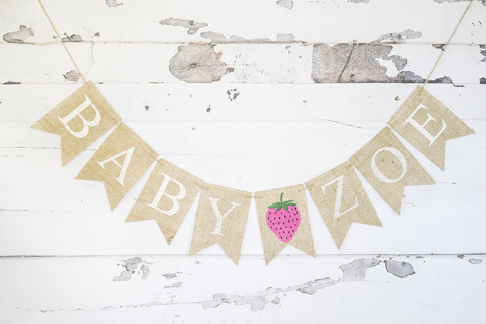 Strawberry Party Decor, Strawberry Baby Shower Decoration, Custom Summer Baby Shower Decor, Strawberry Birthday Party Banner, B740