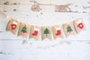 Christmas Decor, Merry Christmas Banner, Holiday Banner, Christmas Tree Banner,  Christmas Lights Garland, Mittens, Bells, B719