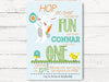 Digital Easter First Birthday Invitation, Bunny Themed Party,  Spring Party Invites, Springtime Birthday Party, Easter Birthday Party, C042