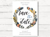 Boho Save the Date Invitation, Tribal Invite , Save the Date Card, Feathers Invitation, Save the Date Invite,  C073