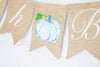 Fall Baby Shower Banner, Watercolor Pumpkin Banner, Blue Pumpkin Gender Reveal Banner, Oh Baby Banner, Autumn Baby Shower Decor, B859