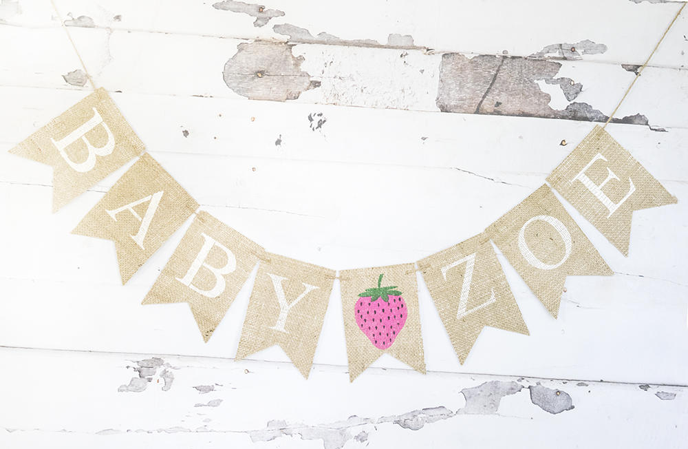 Strawberry Party Decor, Strawberry Baby Shower Decoration, Custom Summer Baby Shower Decor, Strawberry Birthday Party Banner, B740