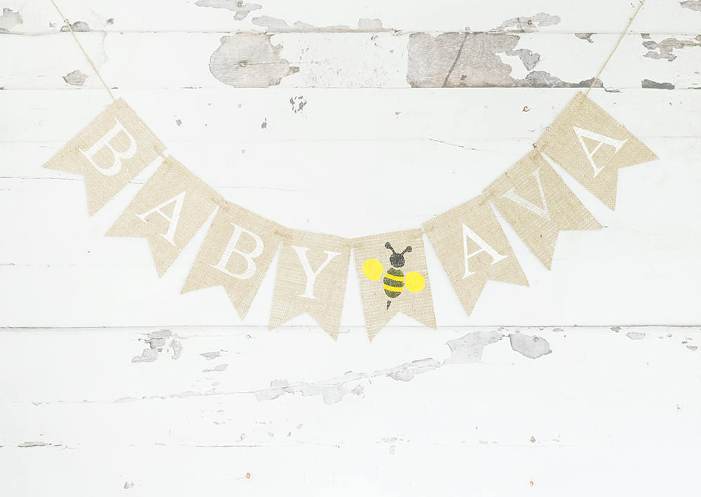 Bumble Bee Baby Shower Decor, Bumble Bee Birthday Party Banner, Honeybee Baby Shower Garland, Custom Bee Baby Shower Sign, B750
