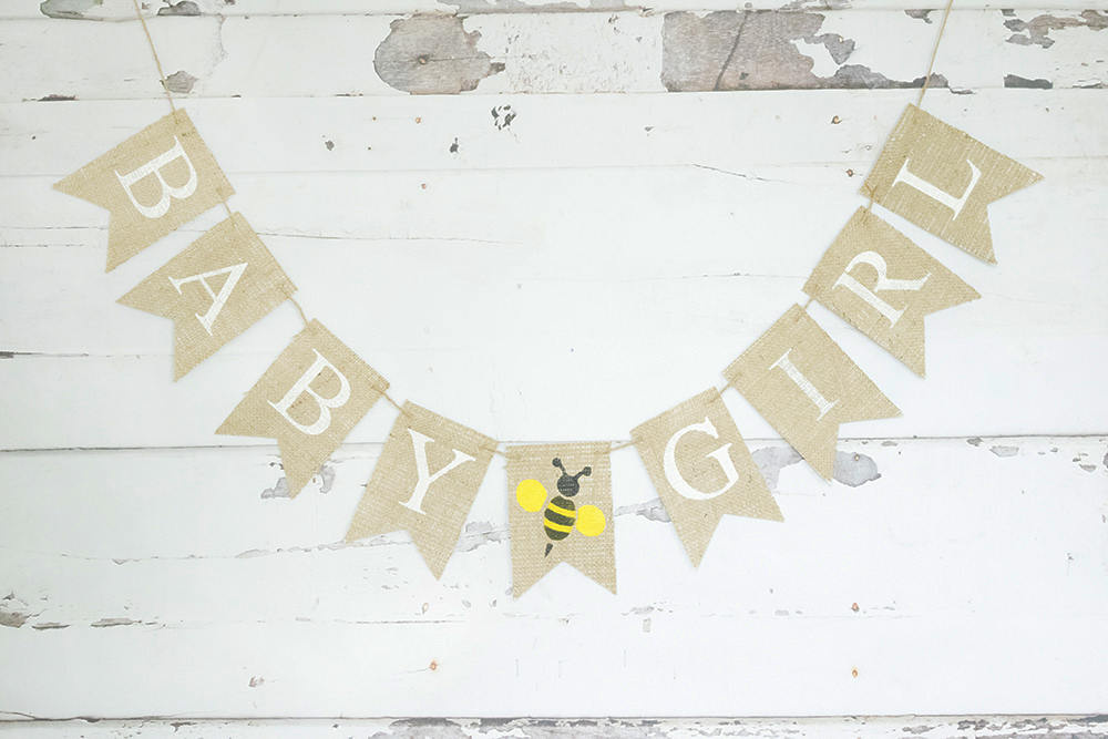 Baby Shower Decor, Bumble Bee Baby Girl Banner – Swanky Party Box