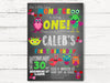 Digital Valentine's Baby First Birthday  Little Monster Invitations, Chalkboard Valentine's Baby Invite Cards, Baby Shower Invitations, C050