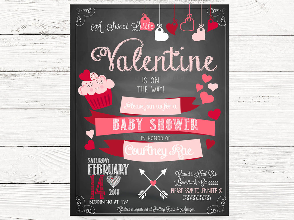Valentine Baby Shower Party Cards, Baby Shower Invitation, Valentine Baby Invitations, Valentines Gender Reveal  Invitations, C090
