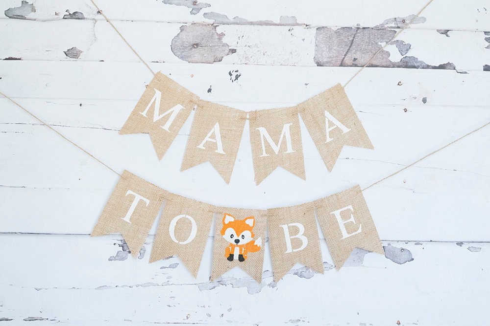 Fox Baby Shower Decor, Fox Baby Shower Banner, Woodland Fox Mama To Be Sign, Woodland Themed Baby Shower Decor, Mom To Be Sign, B934