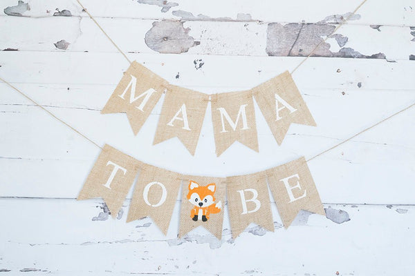 Fox Baby Shower Decor, Fox Baby Shower Banner, Woodland Fox Mama To Be Sign, Woodland Themed Baby Shower Decor, Mom To Be Sign, B934