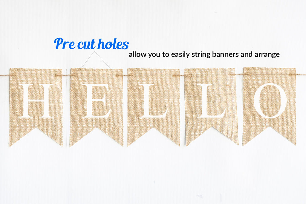 Welcome Baby Burlap Banner, Gender Neutral Baby Shower Decor, Gender Reveal Party Decorations, White Themed Baby Shower Decor, B1286