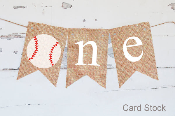 Baseball First Birthday Banner, Baseball Highchair Banner, Baseball Banner, Baseball One Year Old Banner, Baseball Burlap Banner
