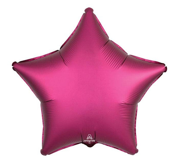 Pomegranate Star Balloon, Star Shaped Foil Balloon, Dark Pink Balloon