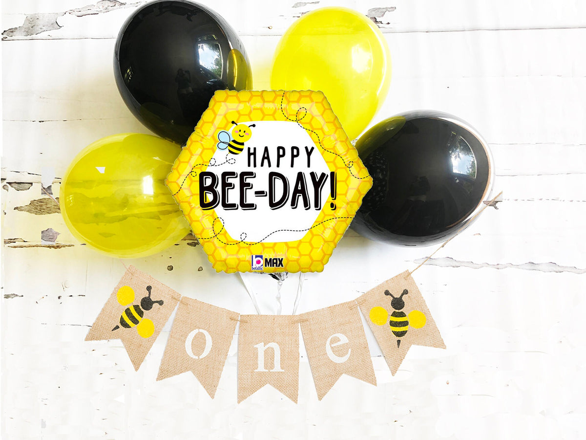 Bumble Bee First Birthday Collection | Happy Bee Party Decor with Ball ...