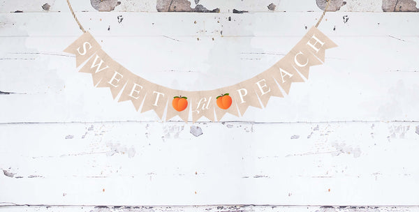 Sweet Lil Peach Banner, Fruit Baby Shower or Gender Reveal Party Decor, Summer First Birthday Party, Peach Decorations, Peach Party