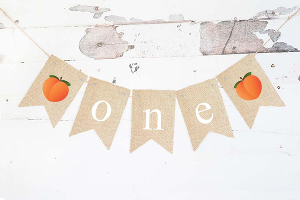 Peach One Banner, First Birthday Party Decor, Spring First Birthday Party, Summer Party Decor, Fruit First Birthday Banner