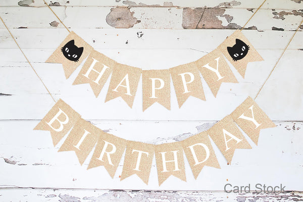 Cat Happy Birthday Banner, Kitten Birthday Party Decor, Pet Birthday Party Decor, Cat Party Decorations, Kitten Birthday Party Decor
