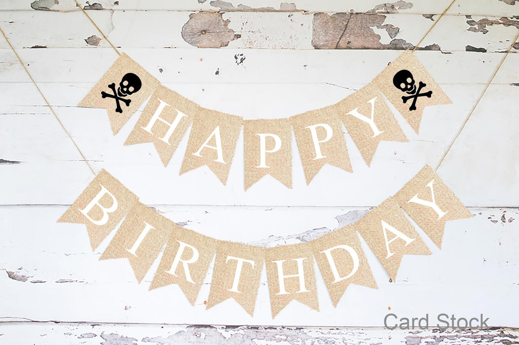 Pirate Happy Birthday Card Stock Banner