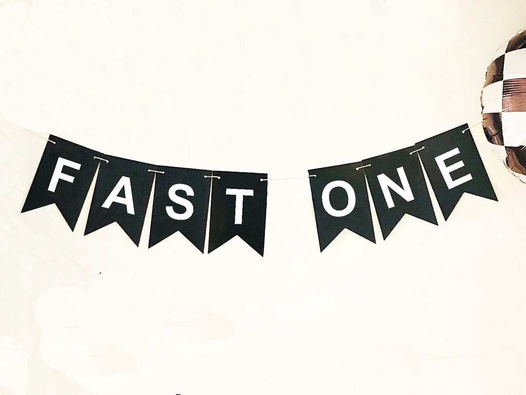 thumbnail image 2 of Fast One Balloon Banner Retro Race Car Birthday Party 1st Birthday Party Decorations 1 Speedy Year Race Car Balloons Race Car Themed Decor 2 of 11